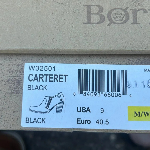 Born Women's Black Carteret Stacked Heel Side Zip Bootie Size 9 - Picture 7 of 8